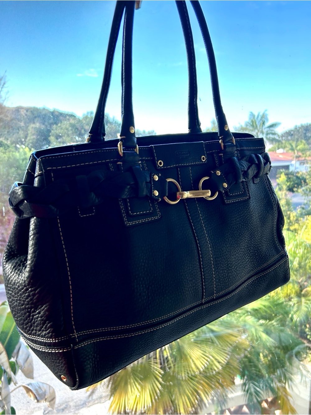 Coach Hamptons Carryall Satchel Black Y2K / Vintage Verified Auth. Style 10531